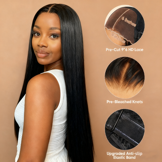 Easy Wear Glueless 9x6 Pre Cut Lace Wig Virgin Cuticle Aligned Human Hair Lace Closure Wigs- Beginner Friendly