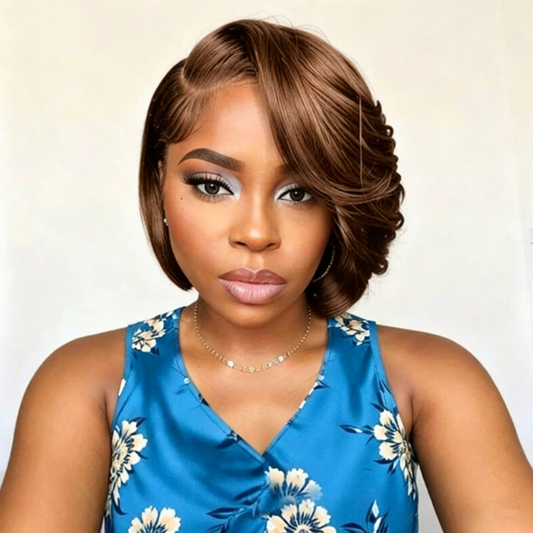 4x4 Pre Cut Glueless Lace Closure Bob Wig - Natural Black