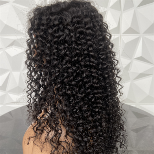 Deep Wave Natural 4x4 Lace Closure Glueless Virgin Remy Human Hair Wigs