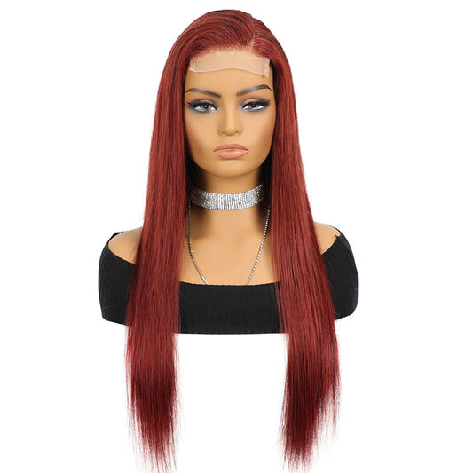 Bone Straight Remy Human Hair Closure Wig – 4x4 Transparent Swiss Lace, Pre-Plucked, Bleached Knots