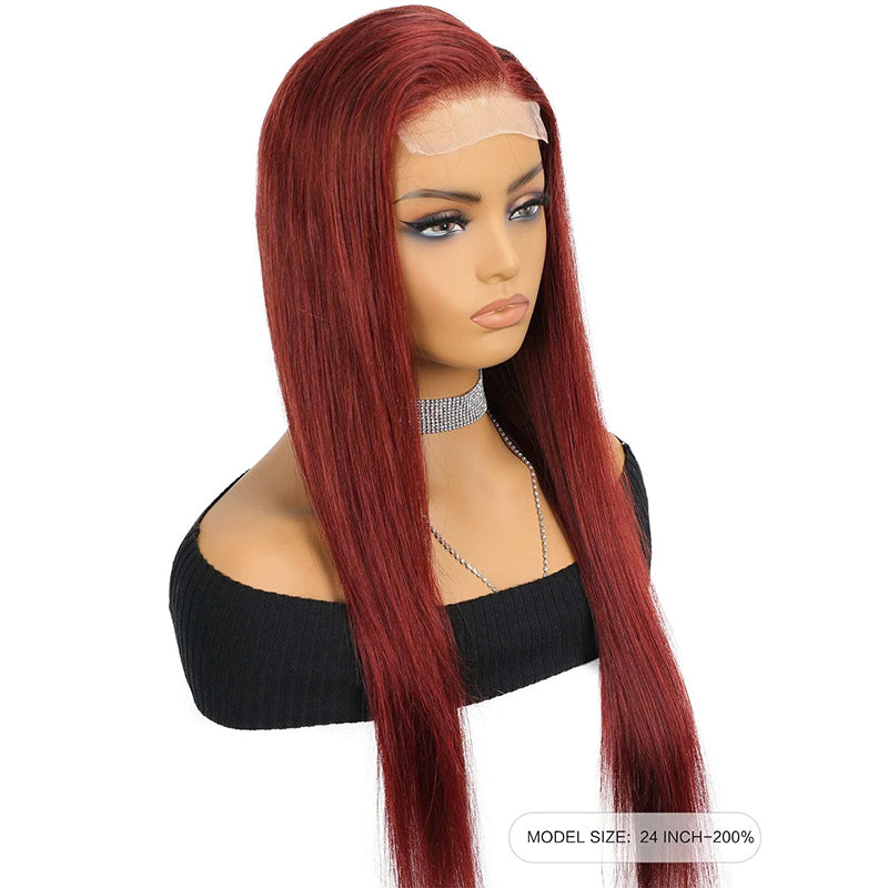 Bone Straight Remy Human Hair Closure Wig – 4x4 Transparent Swiss Lace, Pre-Plucked, Bleached Knots