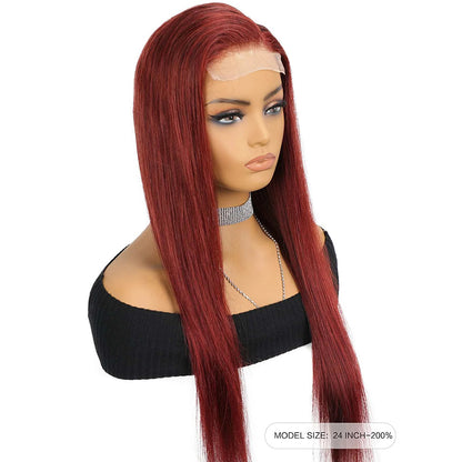 Bone Straight Remy Human Hair Closure Wig – 4x4 Transparent Swiss Lace, Pre-Plucked, Bleached Knots