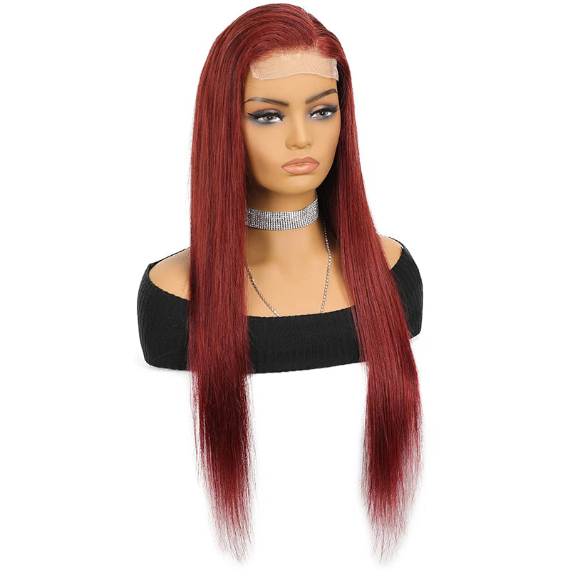 Bone Straight Remy Human Hair Closure Wig – 4x4 Transparent Swiss Lace, Pre-Plucked, Bleached Knots