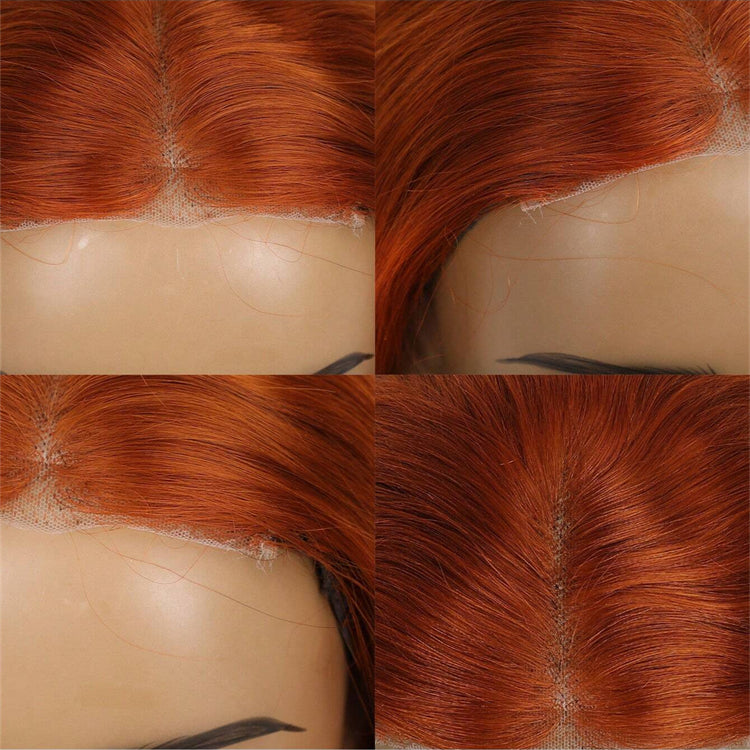350# Ginger Wear & Go Straight Human Hair Wig — 4x4 Pre-Cut Lace, Glueless