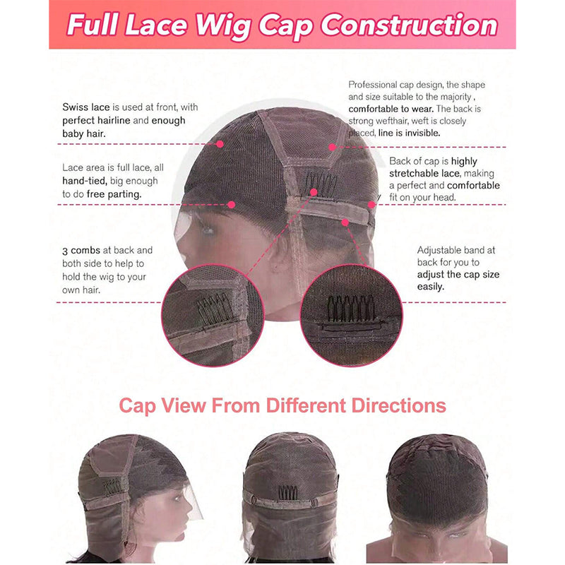 200% Density Straight Full Lace Human Hair Wig (16–26 Inches)