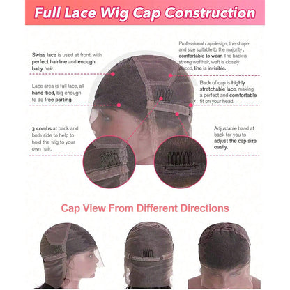 200% Density Straight Full Lace Human Hair Wig (16–26 Inches)