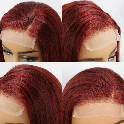 Bone Straight Remy Human Hair Closure Wig – 4x4 Transparent Swiss Lace, Pre-Plucked, Bleached Knots