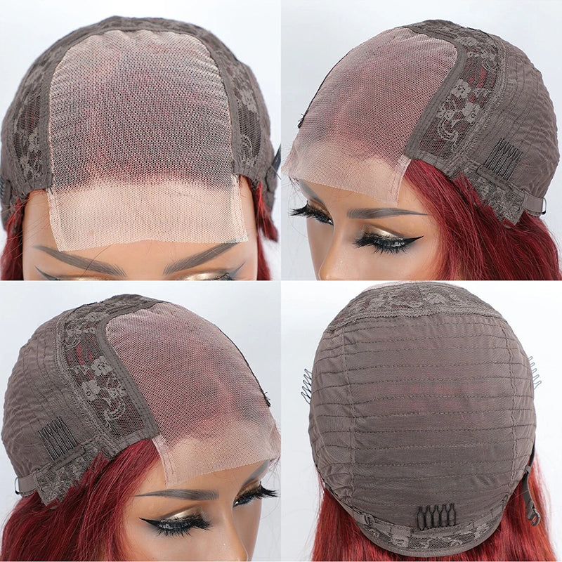 Bone Straight Remy Human Hair Closure Wig – 4x4 Transparent Swiss Lace, Pre-Plucked, Bleached Knots