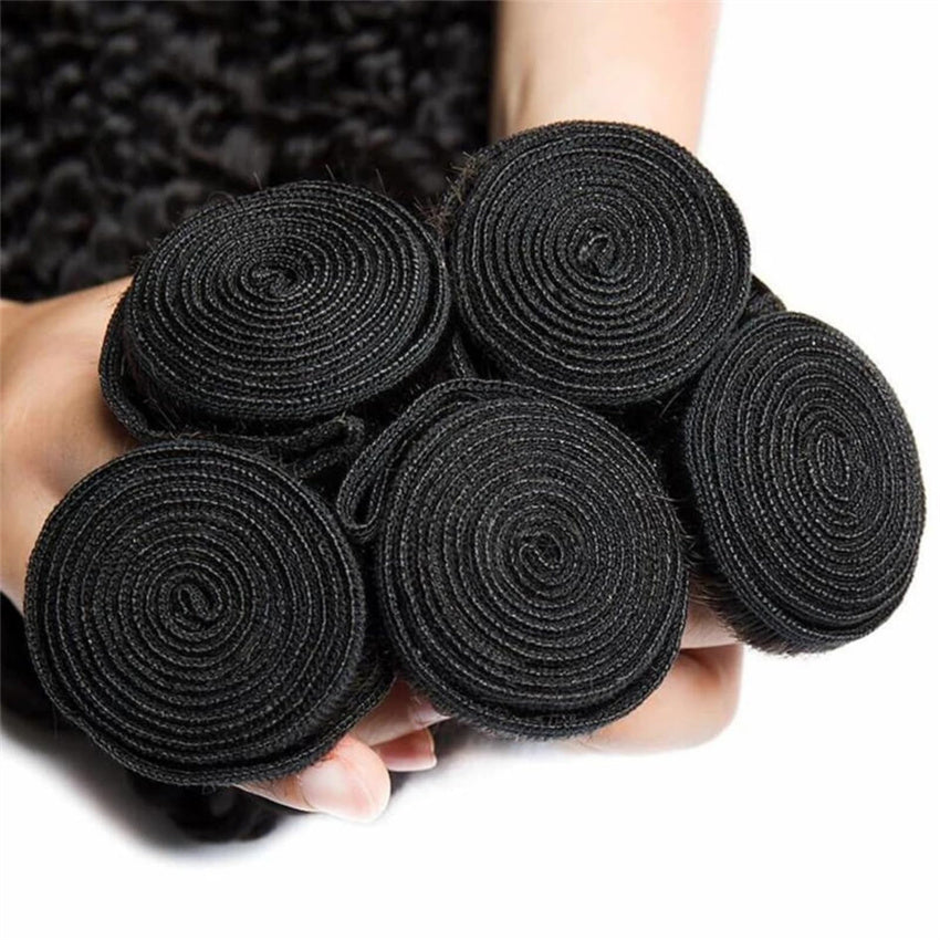 Human Hair Bundles Deep Wave 8-30Inch 100% Unprocessed Virgin Hair Bundles for Women Natural Black