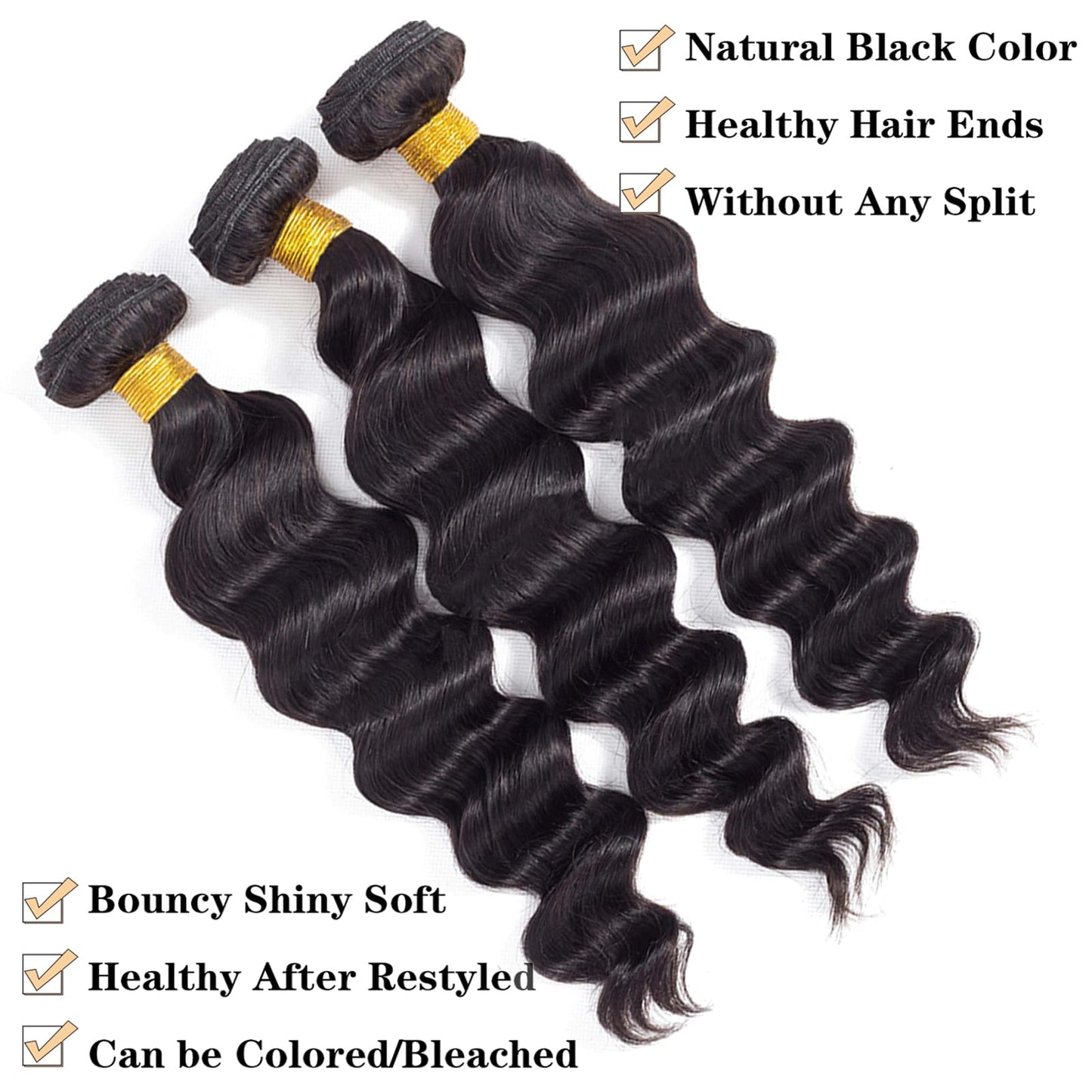 8-30in Virgin Raw Brazilian 100% Human Hair Bundle Loose Wave Hair Weave