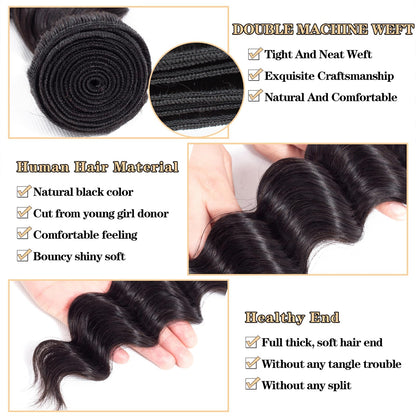 8-30in Virgin Raw Brazilian 100% Human Hair Bundle Loose Wave Hair Weave