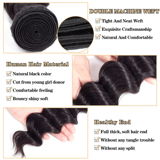 8-30in Virgin Raw Brazilian 100% Human Hair Bundle Loose Wave Hair Weave
