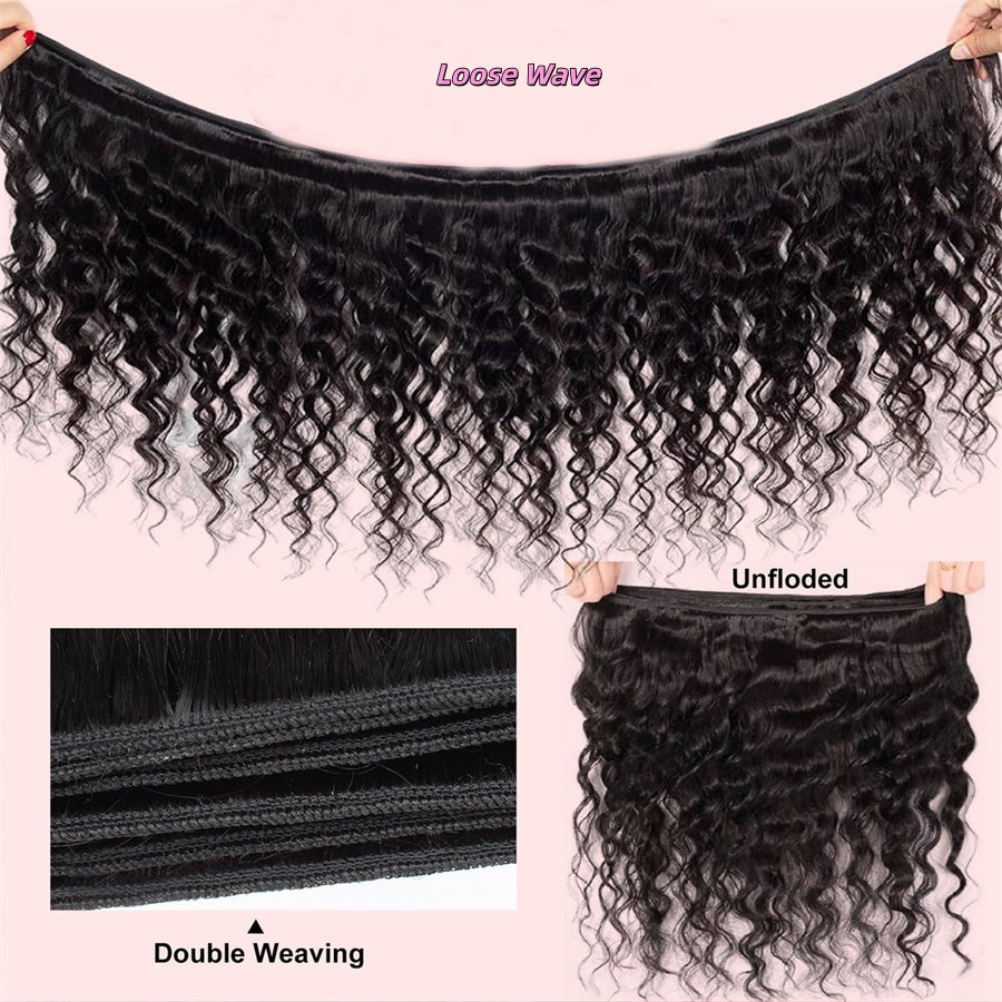 8-30in Virgin Raw Brazilian 100% Human Hair Bundle Loose Wave Hair Weave