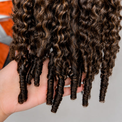 Raw Burmese Curly Wigs HD Lace Spiral Curly Closure Wig 4/27 Piano Color Human Hair Burmese Curly Wig Highlight Lace Frontal Wig