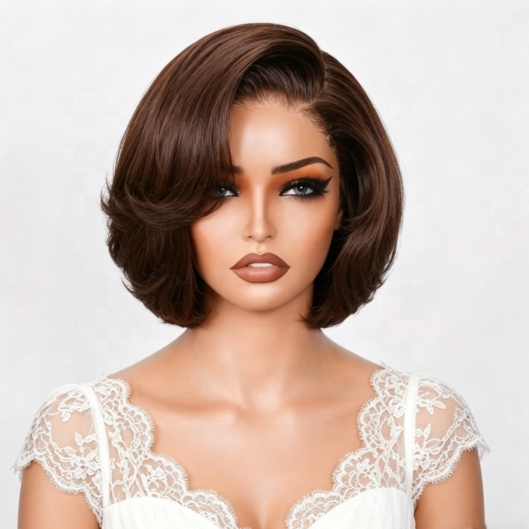 4x4 Pre Cut Glueless Lace Closure Bob Wig - Natural Black