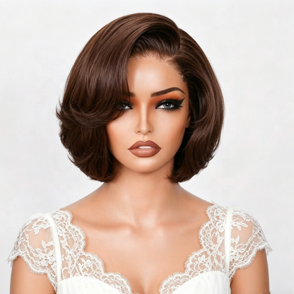 4x4 Pre Cut Glueless Lace Closure Bob Wig - Natural Black