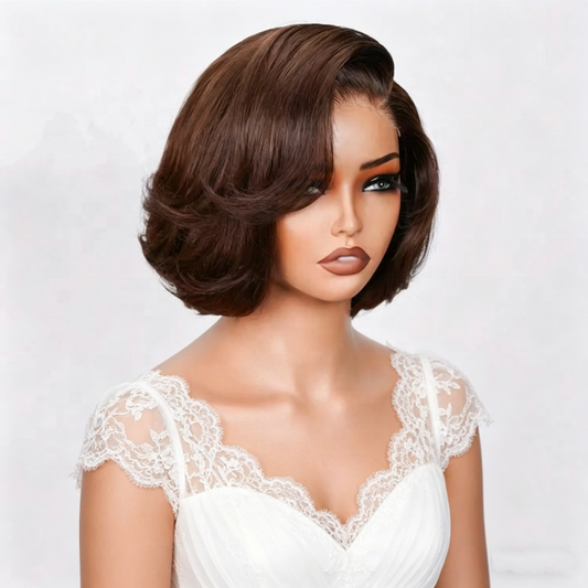 4x4 Pre Cut Glueless Lace Closure Bob Wig - Natural Black