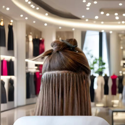 100% Human Hair Extension I Tip Keratin Flat Tip Thick End Hair Extensions Remy 100% Human Hair