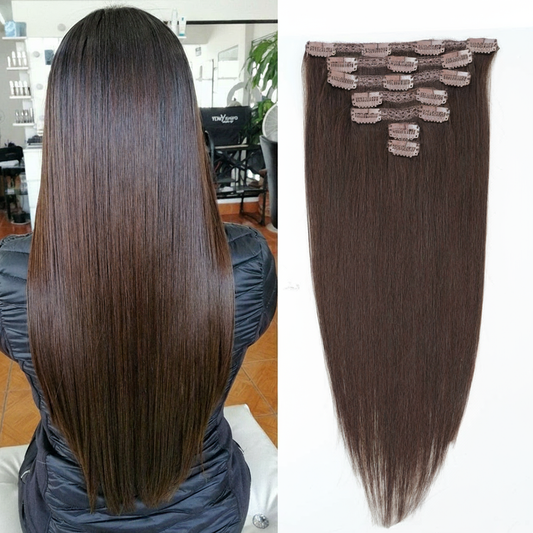 Unprocessed 100% Human Hair Clip In Hair Extension