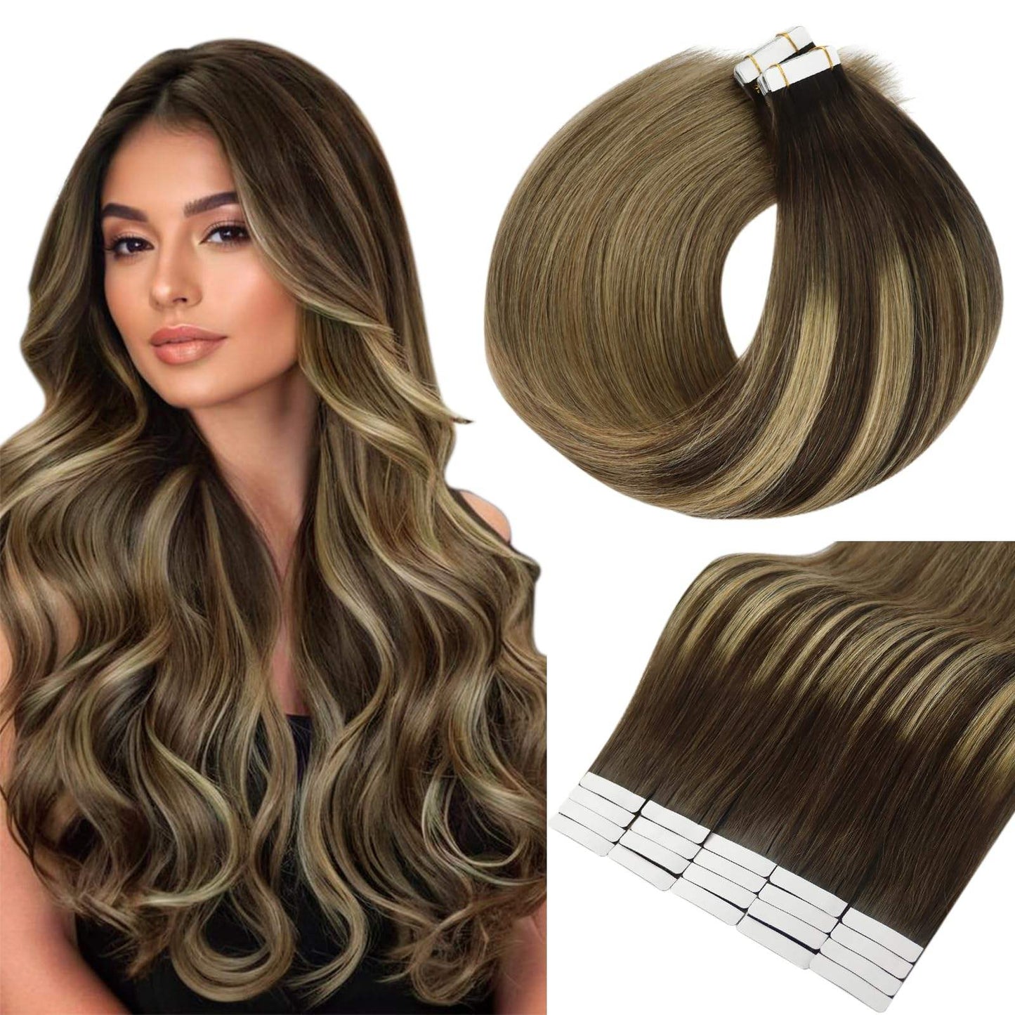 Raw Hair Russian Remy Double Drawn Injected Tape Hair Extension Cuticle Aligned Seamless Invisible Tape in Hair Extensions