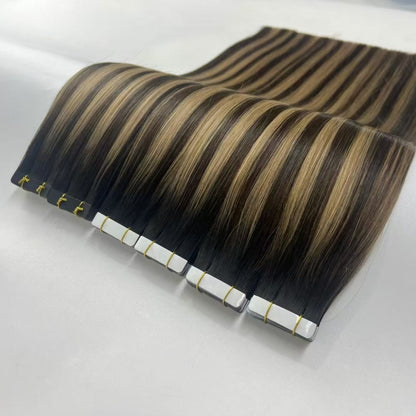 Raw Indian Virgin Cuticle Tape in Human Hair Extensions High Quality Extensions for Hair Styling