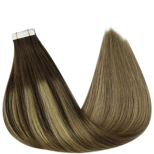 Raw Hair Russian Remy Double Drawn Injected Tape Hair Extension Cuticle Aligned Seamless Invisible Tape in Hair Extensions