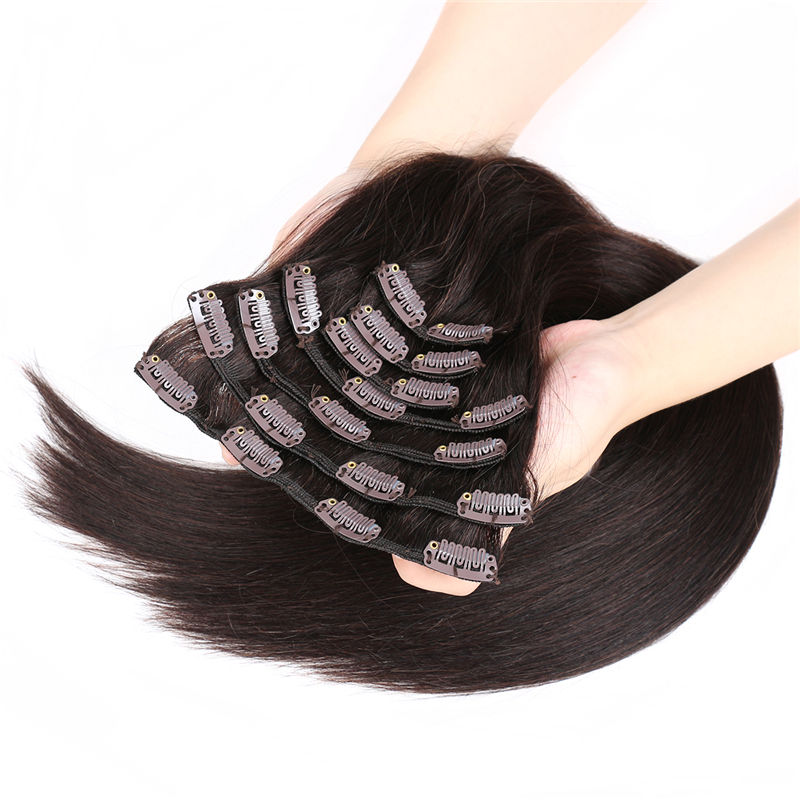 Unprocessed 100% Human Hair Clip In Hair Extension