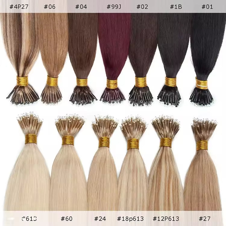 Natural Human Hair Extension Wholesale Thick End Keratin Flat U Nano Remy Hair