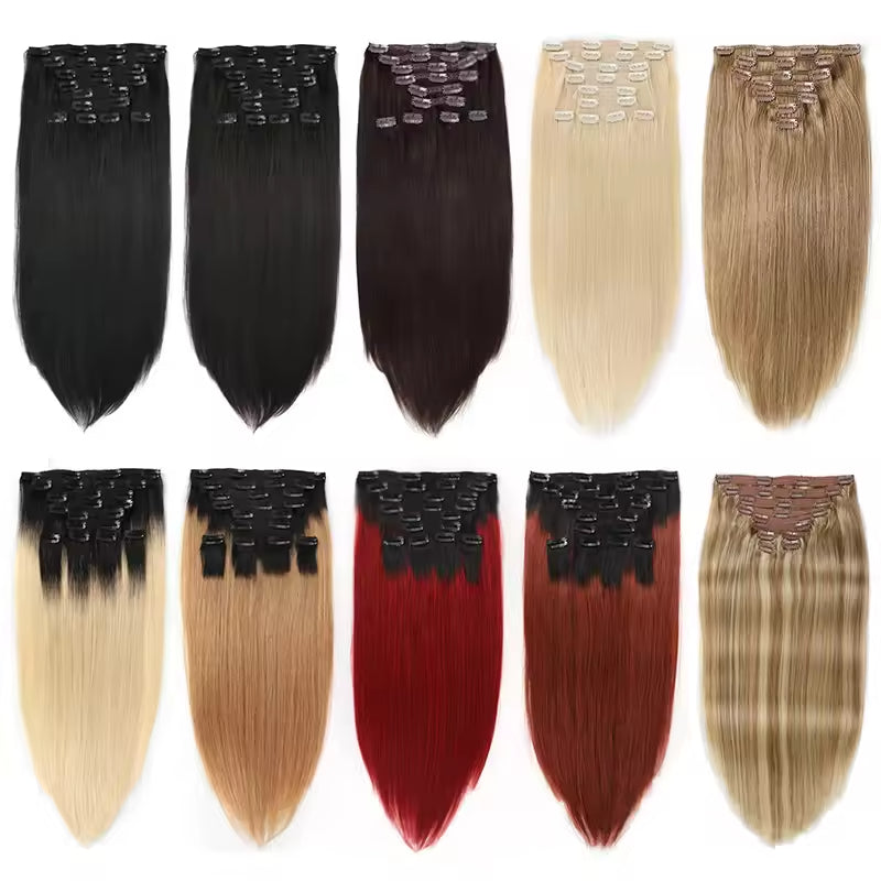 Russian Cuticle Aligned Double Drawn Clip in Hair Extension European Natural Human Hair Extension