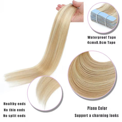 Remy Cuticle Aligned Keratin Mini Tape-in Real Human Russian Hair Extensions