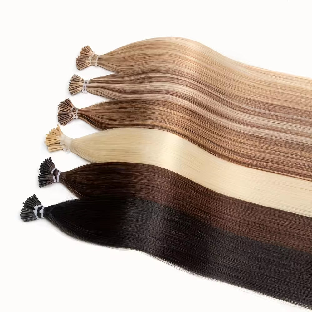 Double-Drawn Russian Virgin Remy Hair Extensions Pre-Bonded Micro I TIP U TIP Nano Flat Keratin Style