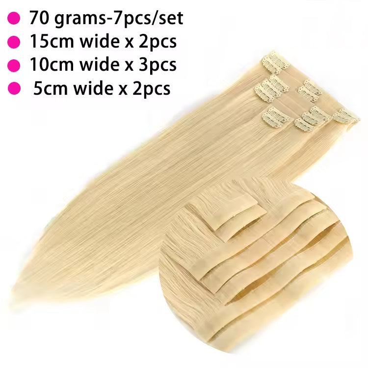 Unprocessed 100% Human Hair Clip In Hair Extension