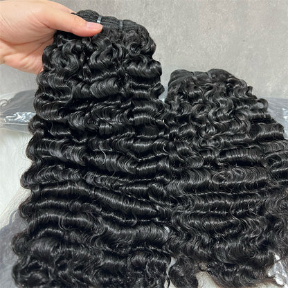 Single Donor Raw Burmese Curl Hair Cuticle Aligned Human Hair Bundles