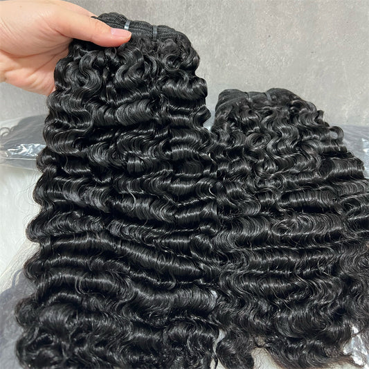 Single Donor Raw Burmese Curl Hair Cuticle Aligned Human Hair Bundles