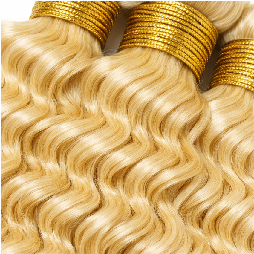 Wholesale 613 Deep Wave Human Hair Bundles ¨C Virgin Blonde Hair for Vendors