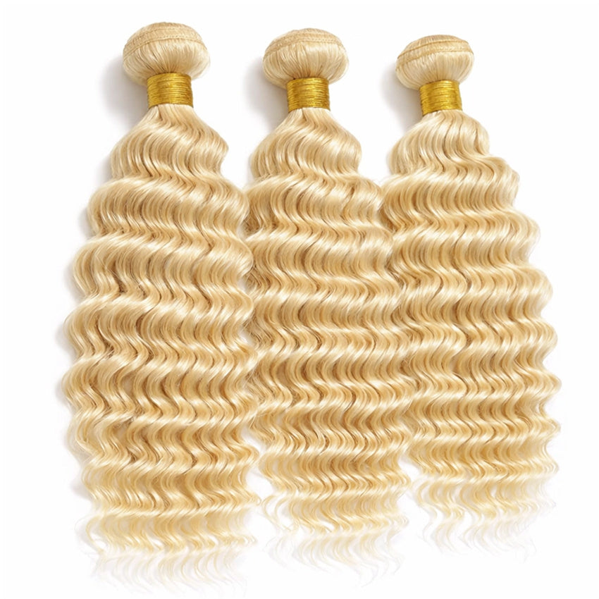 Wholesale 613 Deep Wave Human Hair Bundles ¨C Virgin Blonde Hair for Vendors
