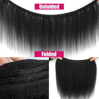 100% Human Hair 10-30 Inch Kinky Straight Virgin Brazilian Hair #1B Natural Black