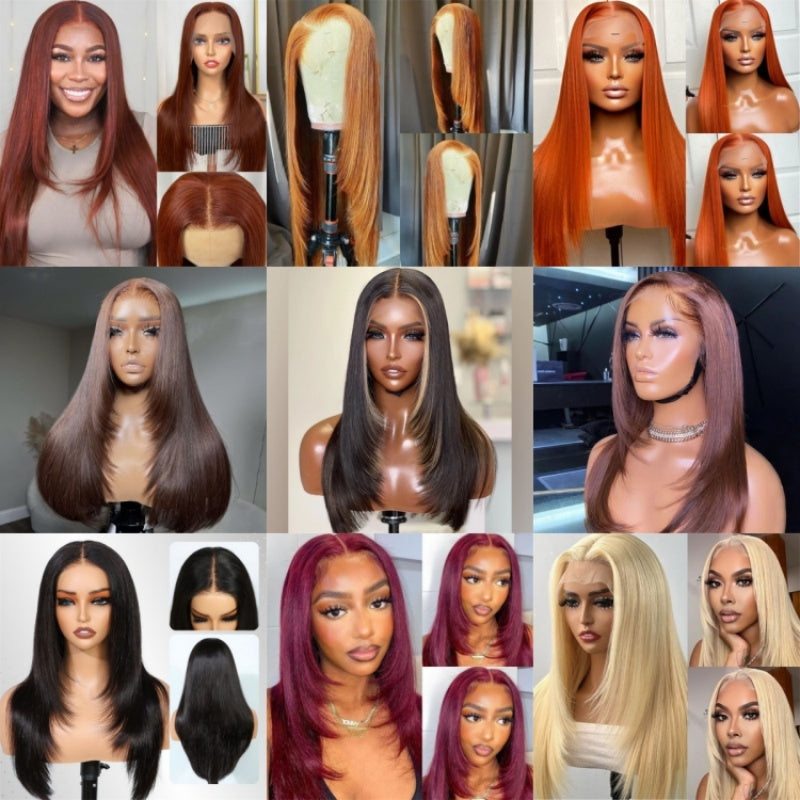 Pre Cut 6x5 HD Lace Wig Layered Natural Black Hair Silky Straight Glueless Human Hair wig