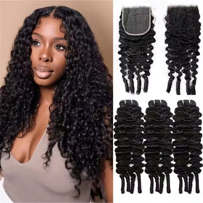 Single Donor Raw Burmese Curl Hair Cuticle Aligned Human Hair Bundles