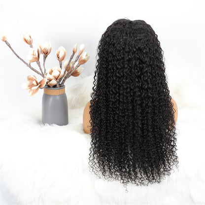 Deep Curl 13x4 Transparent Lace Natrual Color Human Hair Wig Remy Brazilian Women Wigs Wholesale