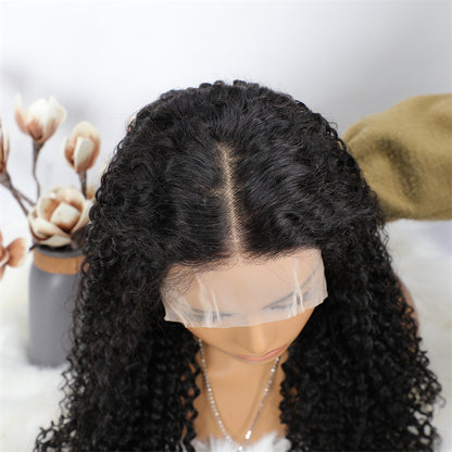 Deep Curl 13x4 Transparent Lace Natrual Color Human Hair Wig Remy Brazilian Women Wigs Wholesale