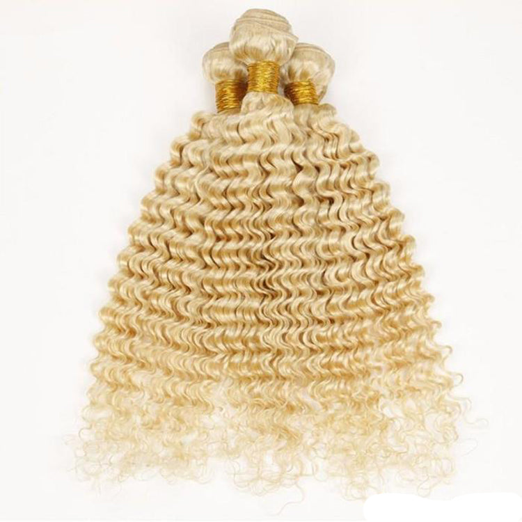 Wholesale 613 Deep Wave Human Hair Bundles ¨C Virgin Blonde Hair for Vendors