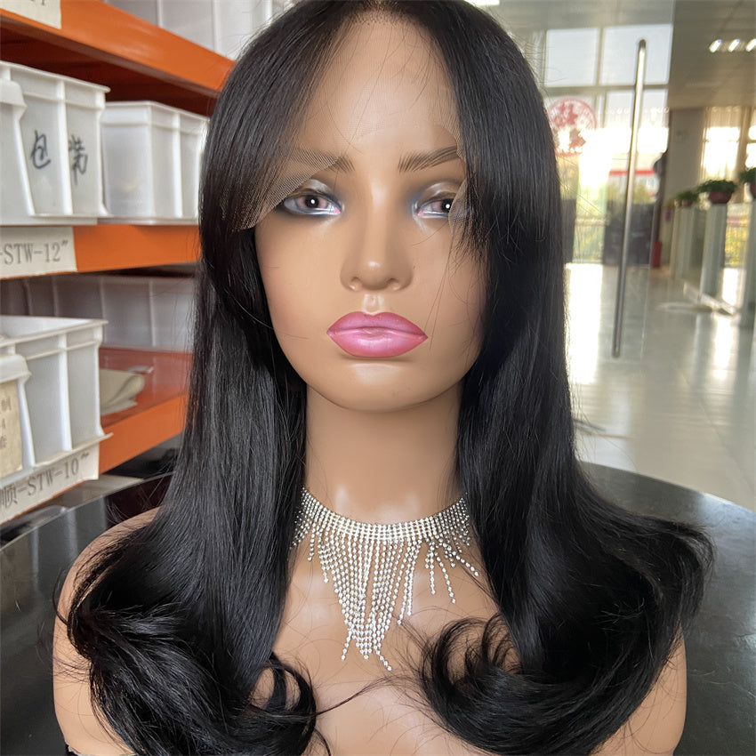 7x5 Layer Cut Wig OEM 100% Human Hair Lace Front Wigs For Women