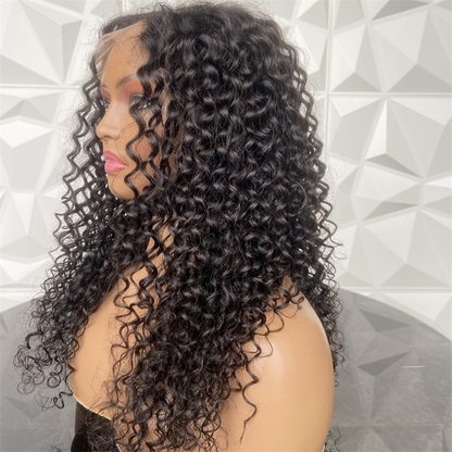Deep Wave Natural 4x4 Lace Closure Glueless Virgin Remy Human Hair Wigs