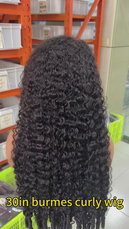 Wholesale 30in Raw Burmese Curly Wigs – 12A Virgin Hair, Glueless, Thick & True to Length