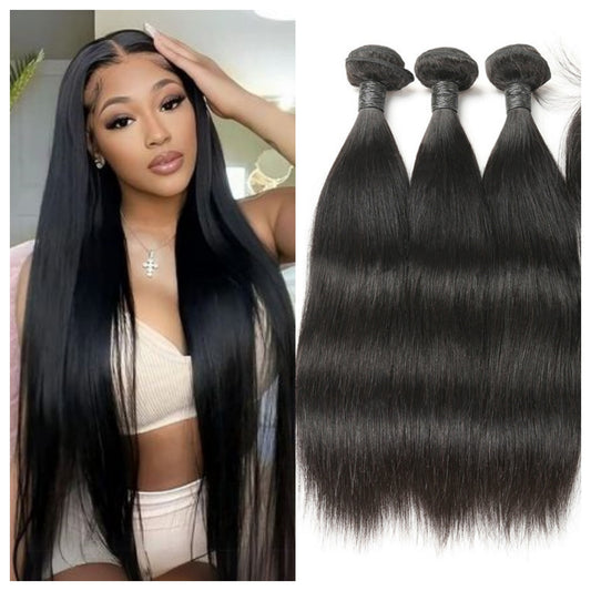 Straight Human Hair Bundles 100% Virgin Human Hair With Women